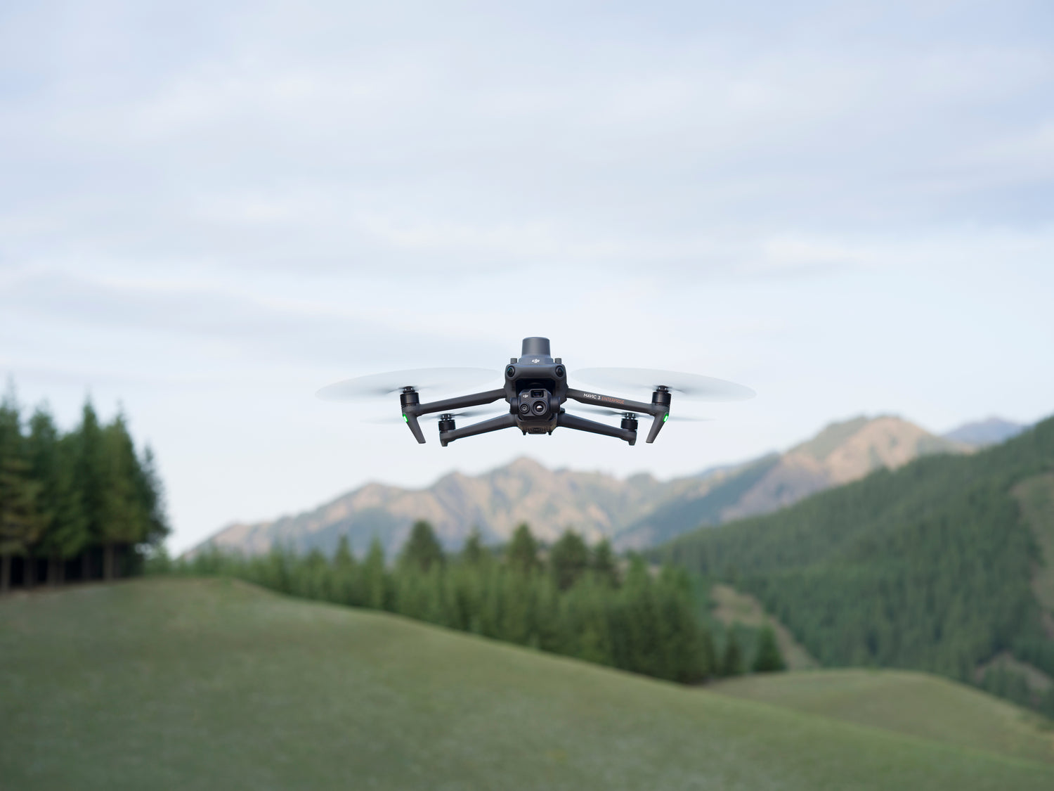 Drone flying over mountains